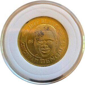 Jeff Blake #8 Cincinnati Bengals 1996 Pinnacle QB Club NFL Collectible Coin, VTG